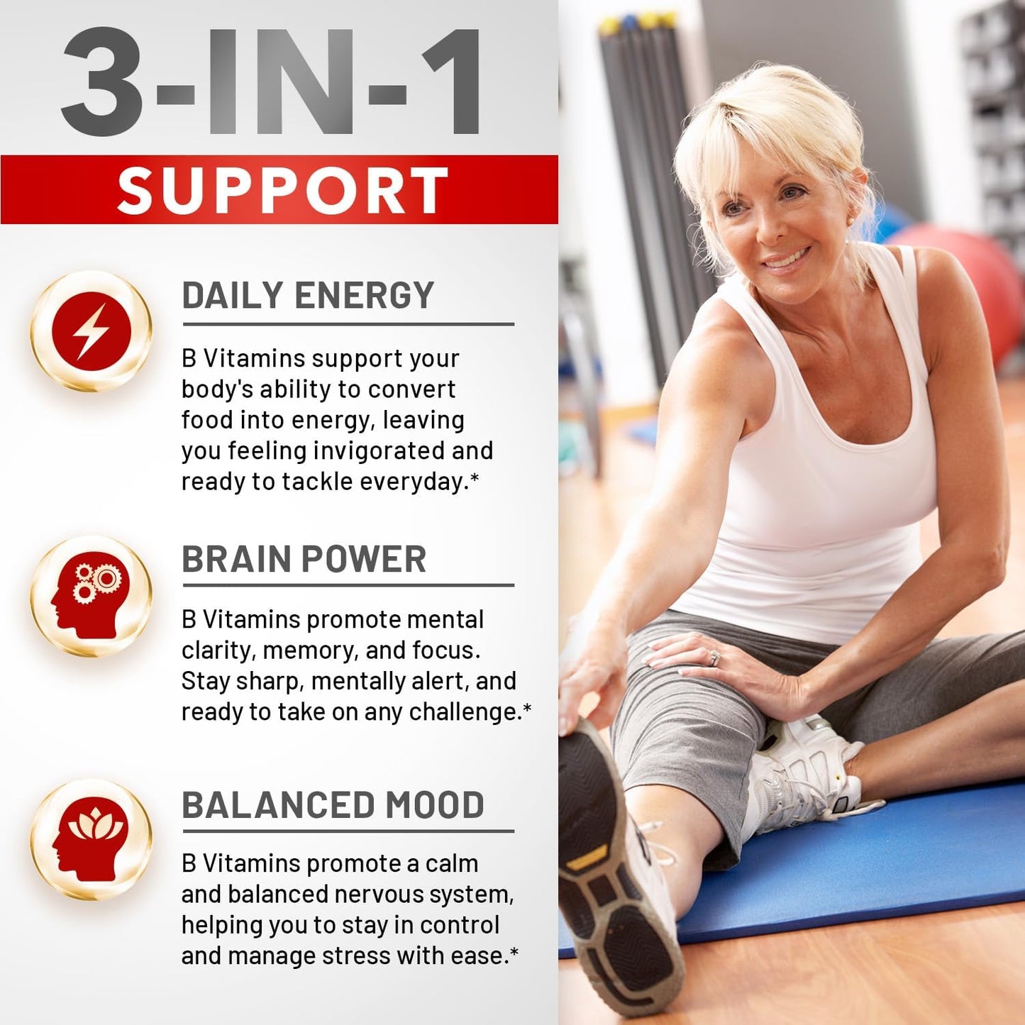 High Potency Super B Complex Vitamins with B12, B1, B2, B3, B5, B6, B7, B9 - 180 Capsules - Energy Metabolism Support - Vegetarian Formula