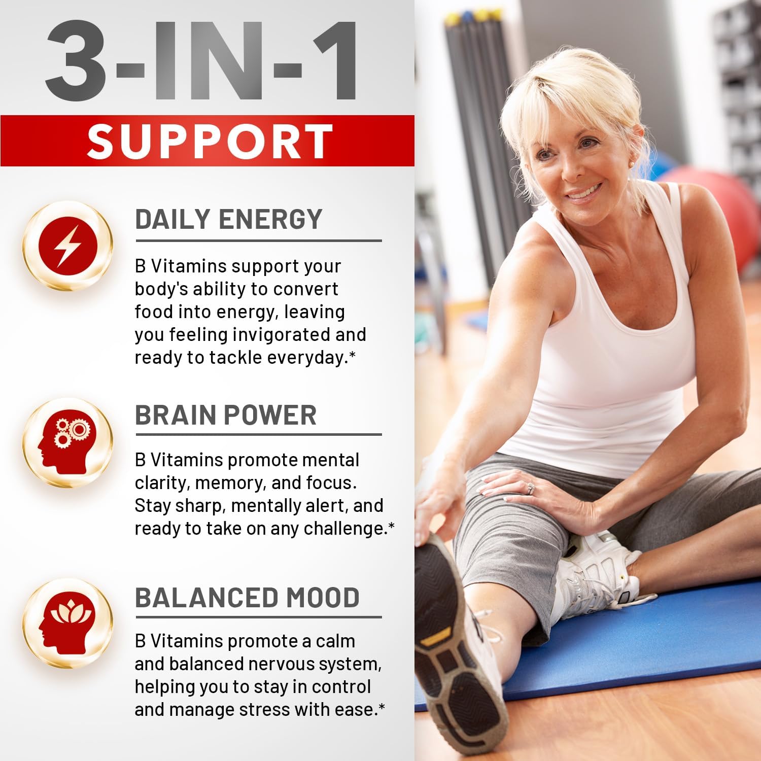 High Potency Super B Complex Vitamins with B12, B1, B2, B3, B5, B6, B7, B9 - 180 Capsules - Energy Metabolism Support - Vegetarian Formula