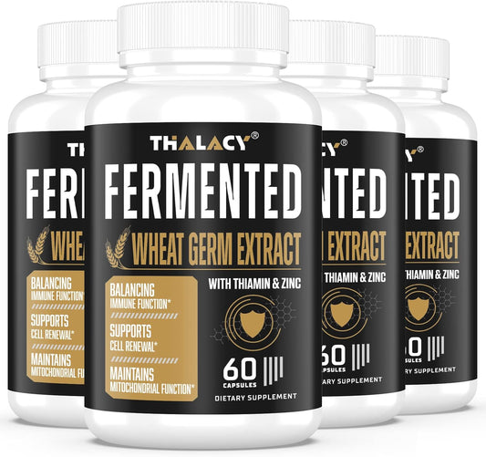 High Potency Thalacy Spermidine Supplements with Wheat Germ Extract Capsules - Enhanced Formula for Healthy Aging and Immune Support (4 Pack)