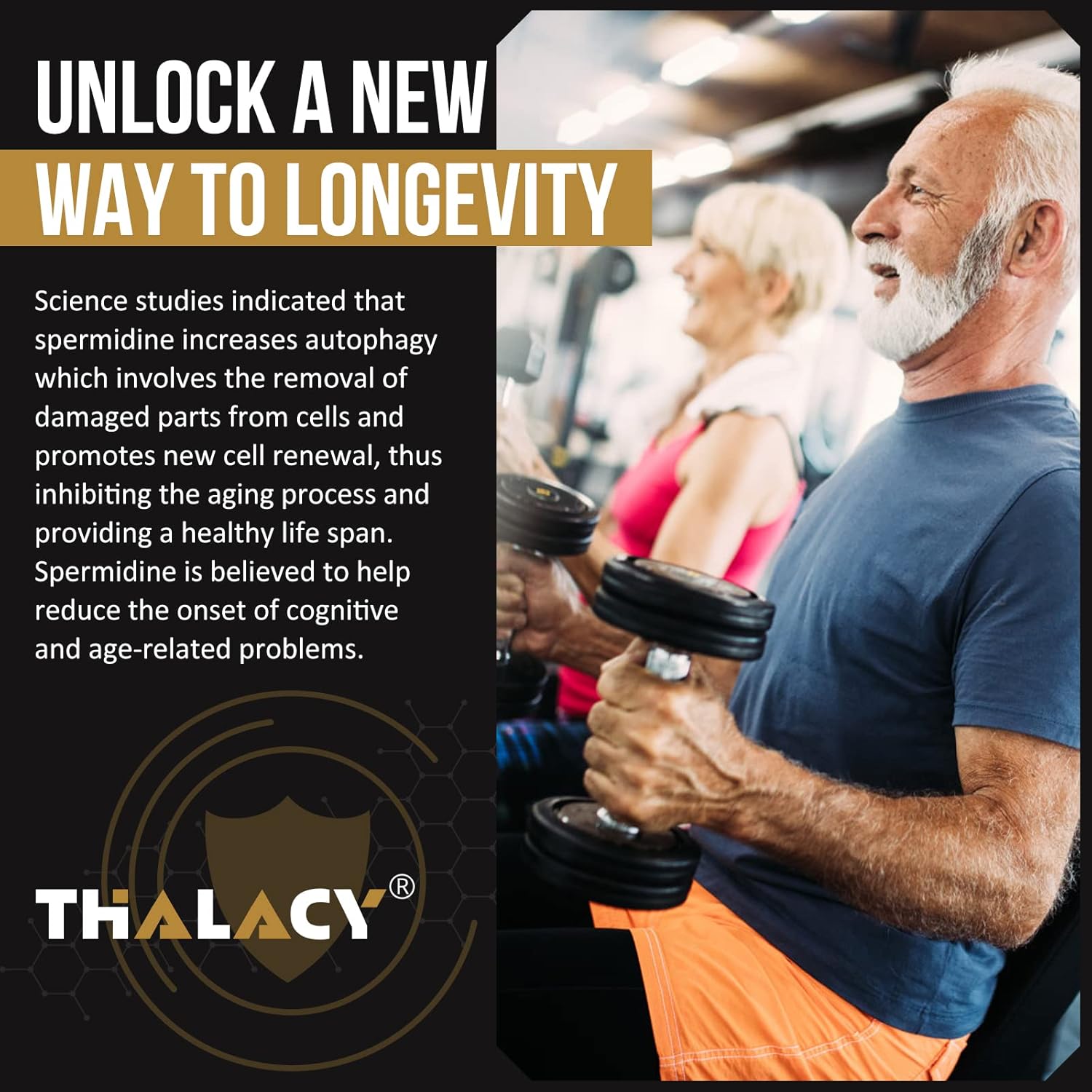High Potency Thalacy Spermidine Supplements with Wheat Germ Extract Capsules - Enhanced Formula for Healthy Aging and Immune Support (4 Pack)