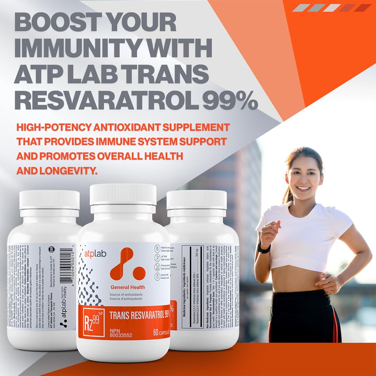 High Potency Trans Resveratrol 99% Capsules - 60 Count | Powerful Antioxidant Support from ATP LAB