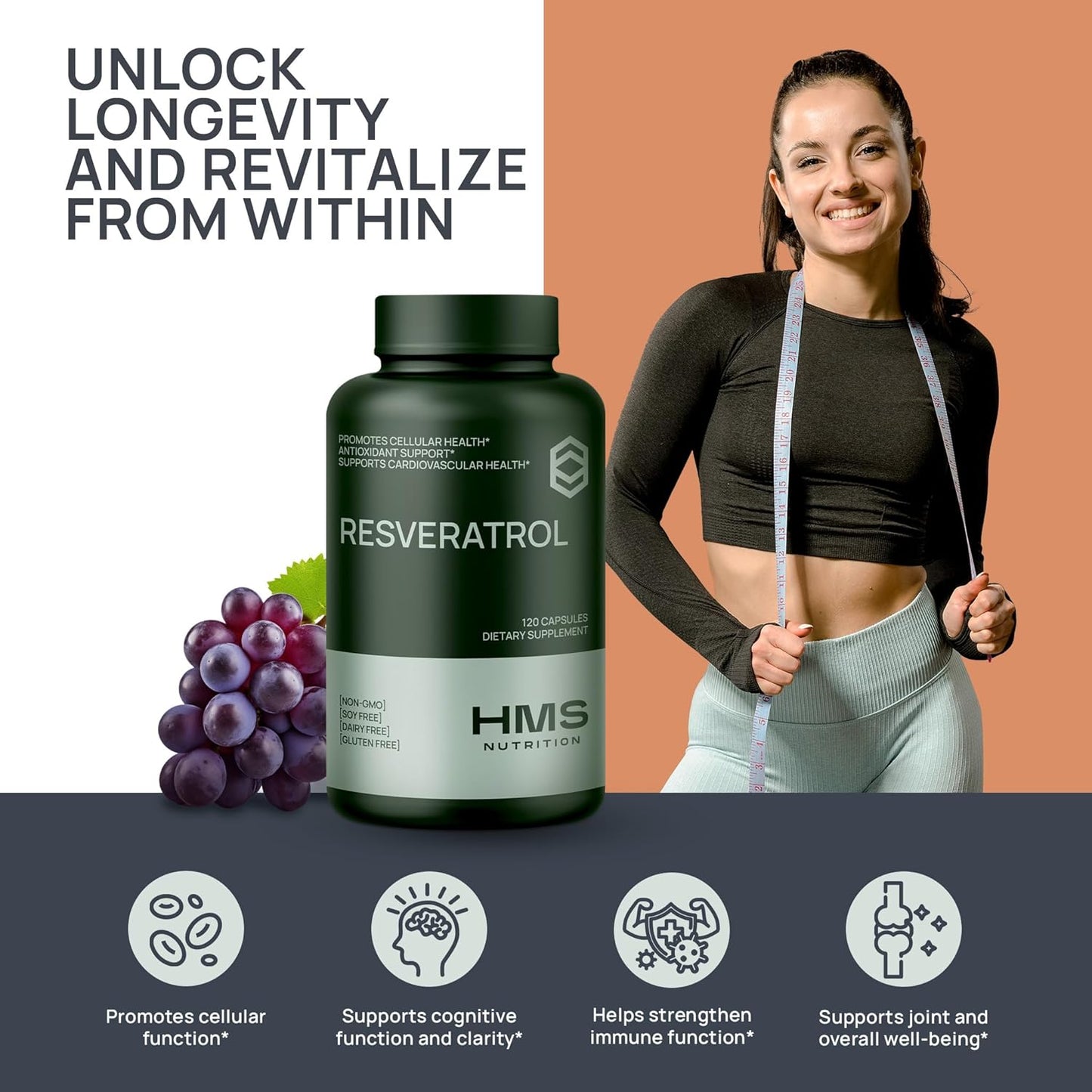 High Potency Trans-Resveratrol Capsules 1400mg - Antioxidant Blend for Cellular and Cardiovascular Health, Anti-Aging - Acai, Grapeseed, Green Tea