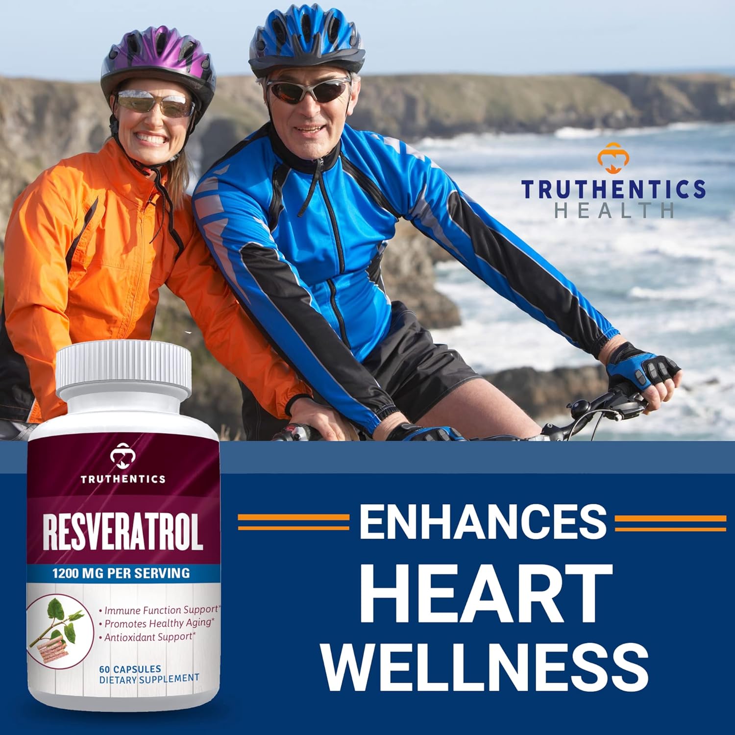 High Potency Trans Resveratrol Supplement for Healthy Aging, Skin & Immune Health - 1200mg Japanese Knotweed Capsules - 60 Vegan Capsules