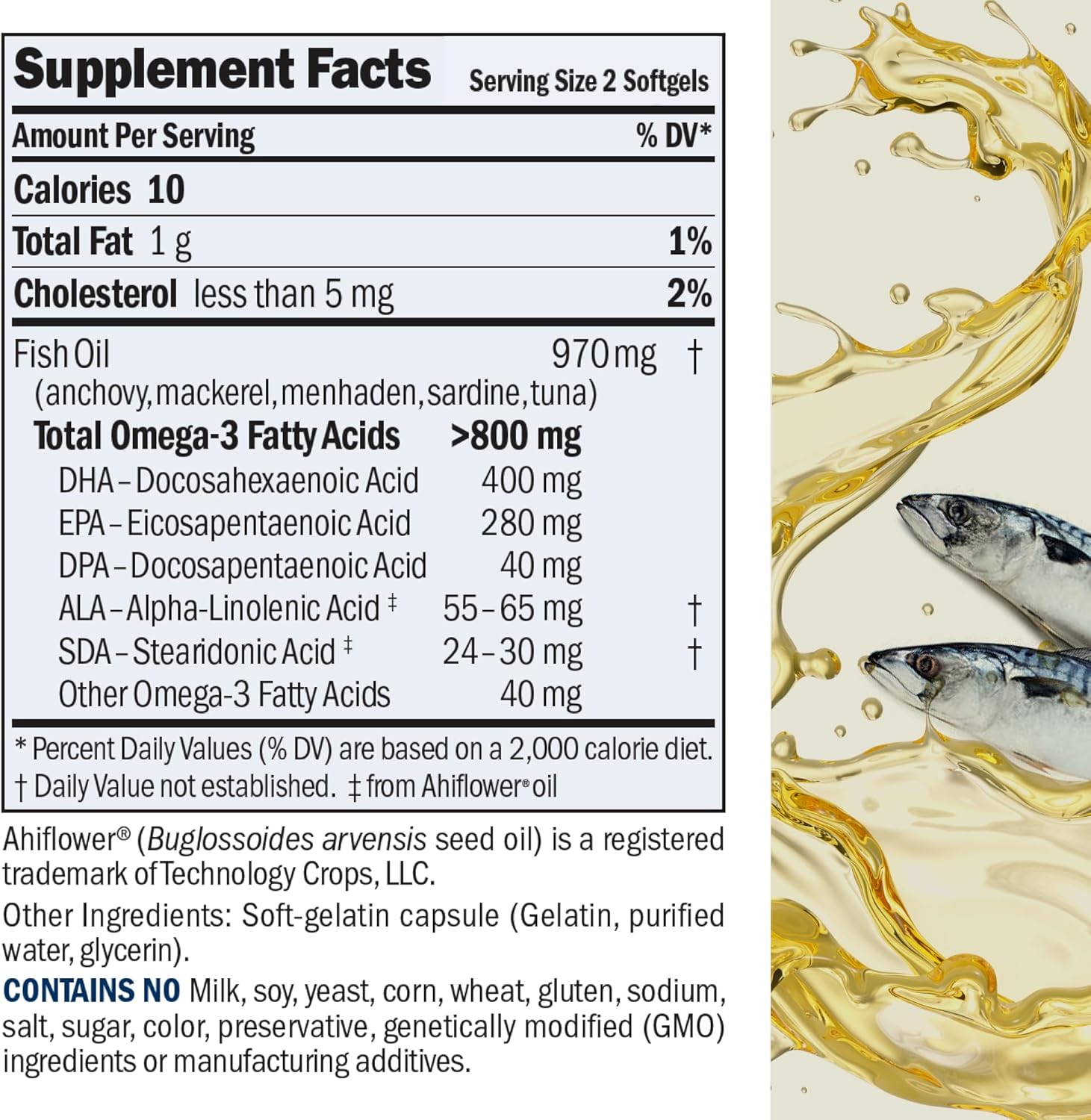 High Potency Ultra-Pure Omega-3 Softgels - 180 Count, No Mercury, No Stomach Upset, Small Easy to Swallow