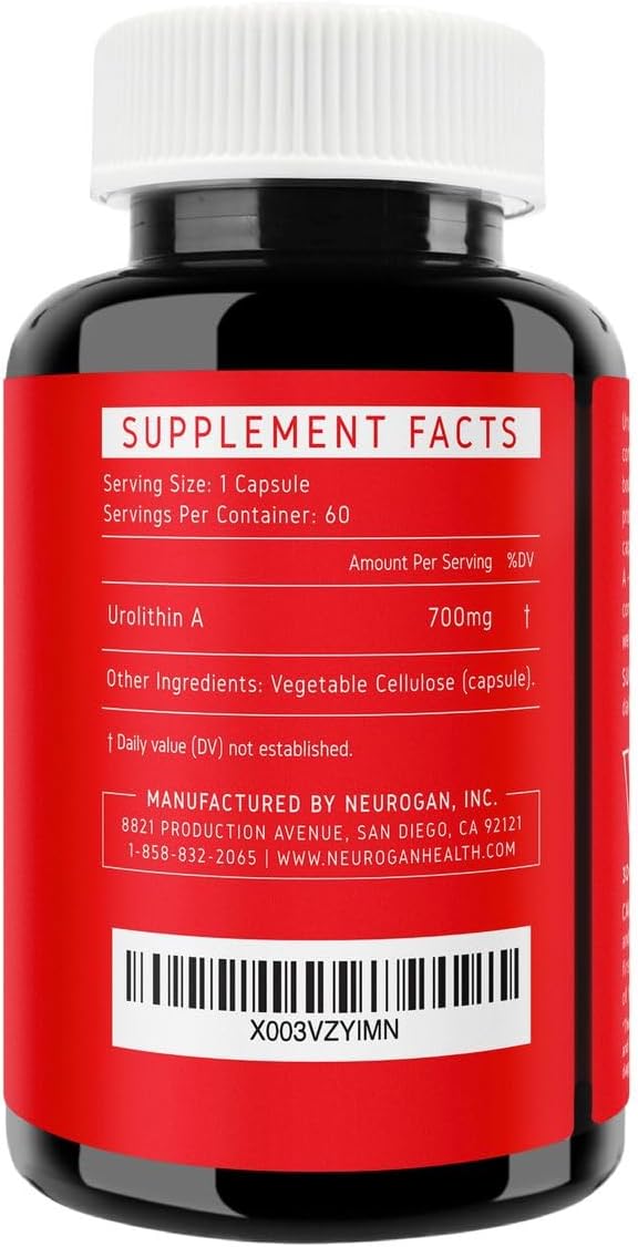 High-Potency Urolithin A Supplement Capsules for Cellular Regeneration - Energy, Aging, Focus, Muscle Recovery - Made in USA, 700mg, 60 Capsules