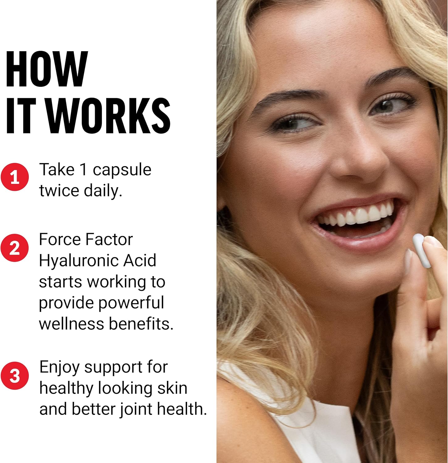 High Potency Vegan Hyaluronic Acid Supplements for Joint Health and Skin Hydration - 60 Capsules