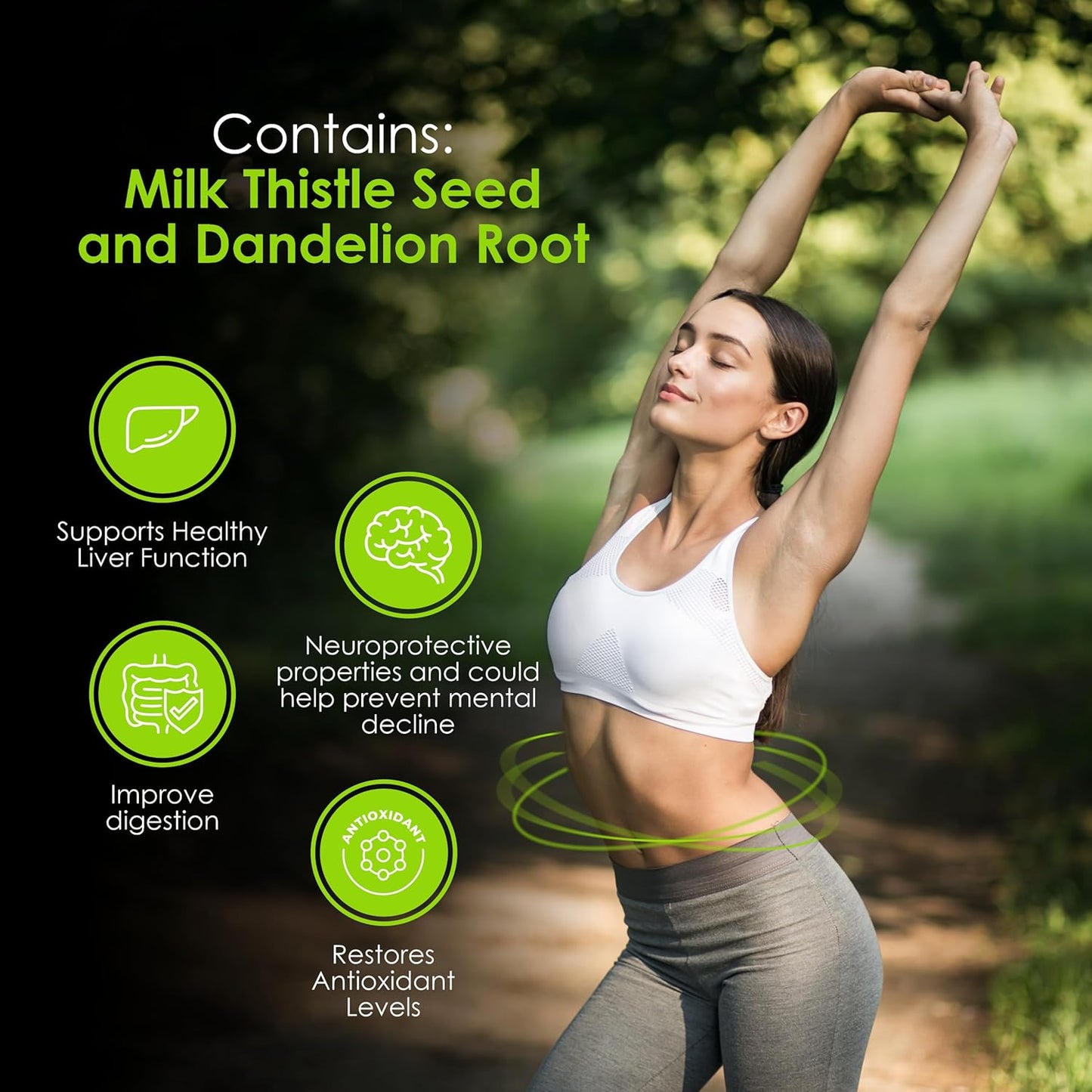High-Potency Vegan Milk Thistle & Dandelion Capsules for Liver Detox & Digestive Health Support - 1000mg Antioxidant Supplements - 90 Count