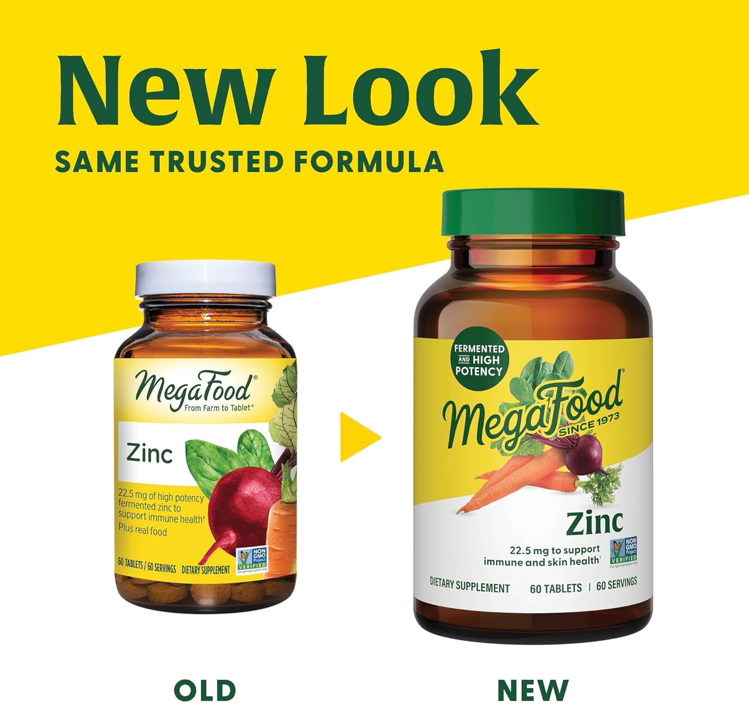 High Potency Vegan Zinc Supplements for Immune Support - 22.5 mg Fermented Zinc - Gluten-Free, Kosher - 120 Tablets