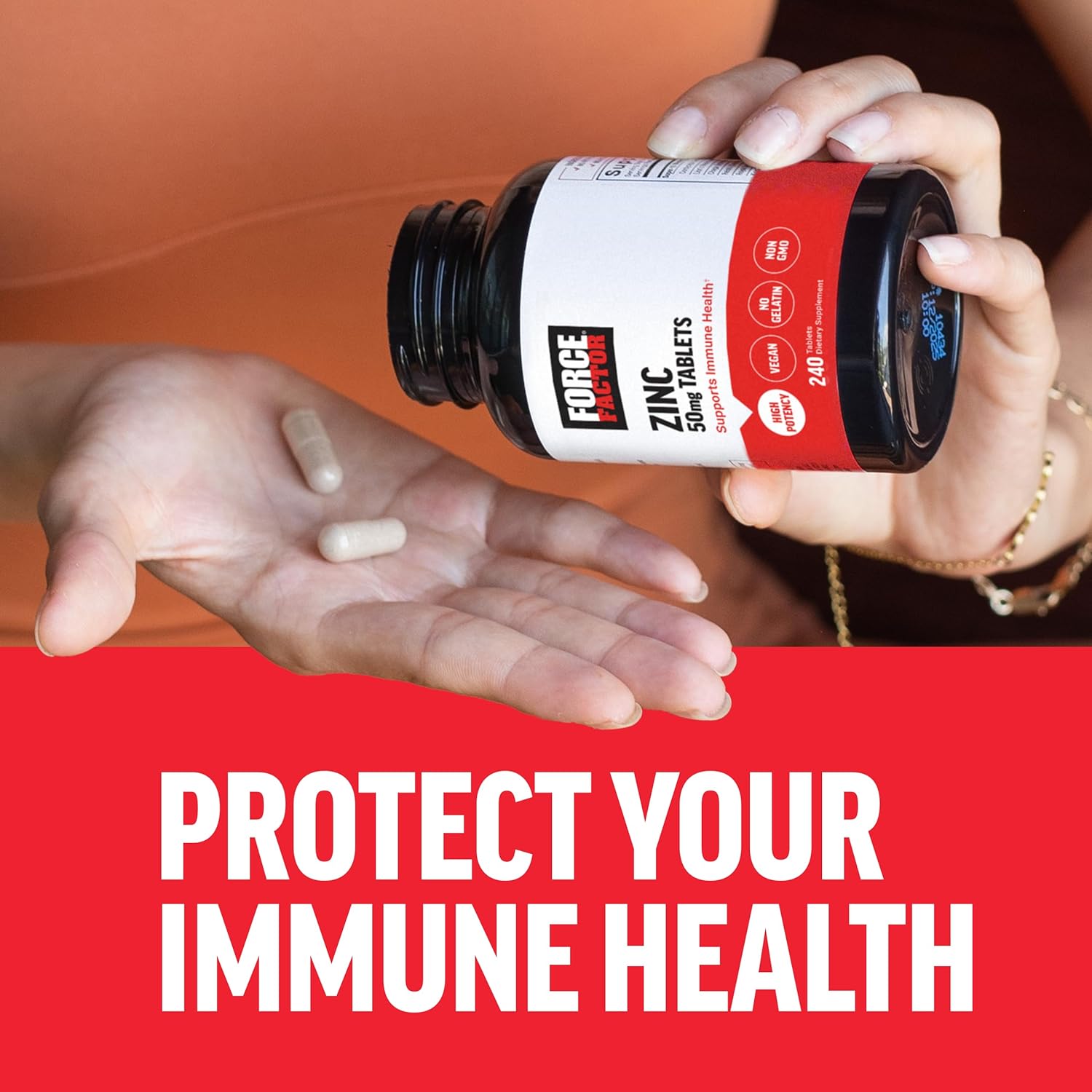 High-Potency Vegan Zinc Supplements with Zinc Oxide, Gluconate, and Citrate for Immune Health - 240 Tablets