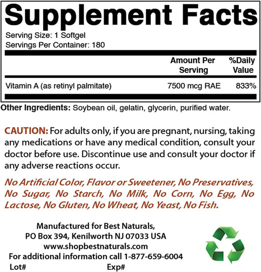 High Potency Vitamin A 25000 IU and B-100 Complex - Premium Natural Supplements for Overall Health and Wellness