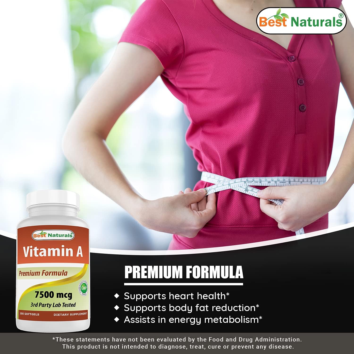 High Potency Vitamin A 25000 IU and B-100 Complex - Premium Natural Supplements for Overall Health and Wellness
