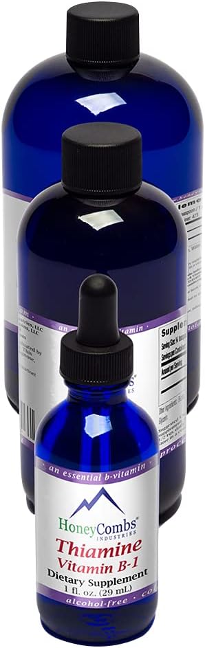 High Potency Vitamin B1 Drops - Vegan Thiamine Liquid for Nervous System Health & Energy Boost - 8 oz Vegan Supplement