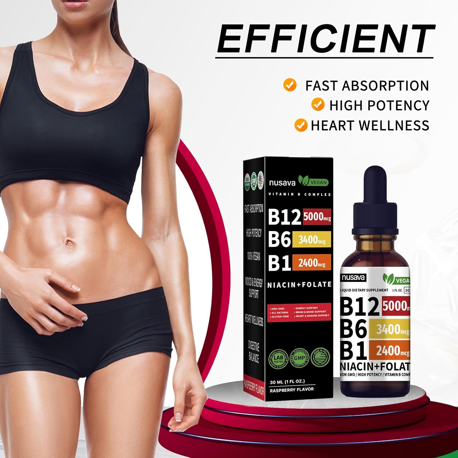 High Potency Vitamin B12 Sublingual Liquid Drops 5000 Mcg - Methylcobalamin B Complex for Energy - 2 Pack for Maximum Absorption