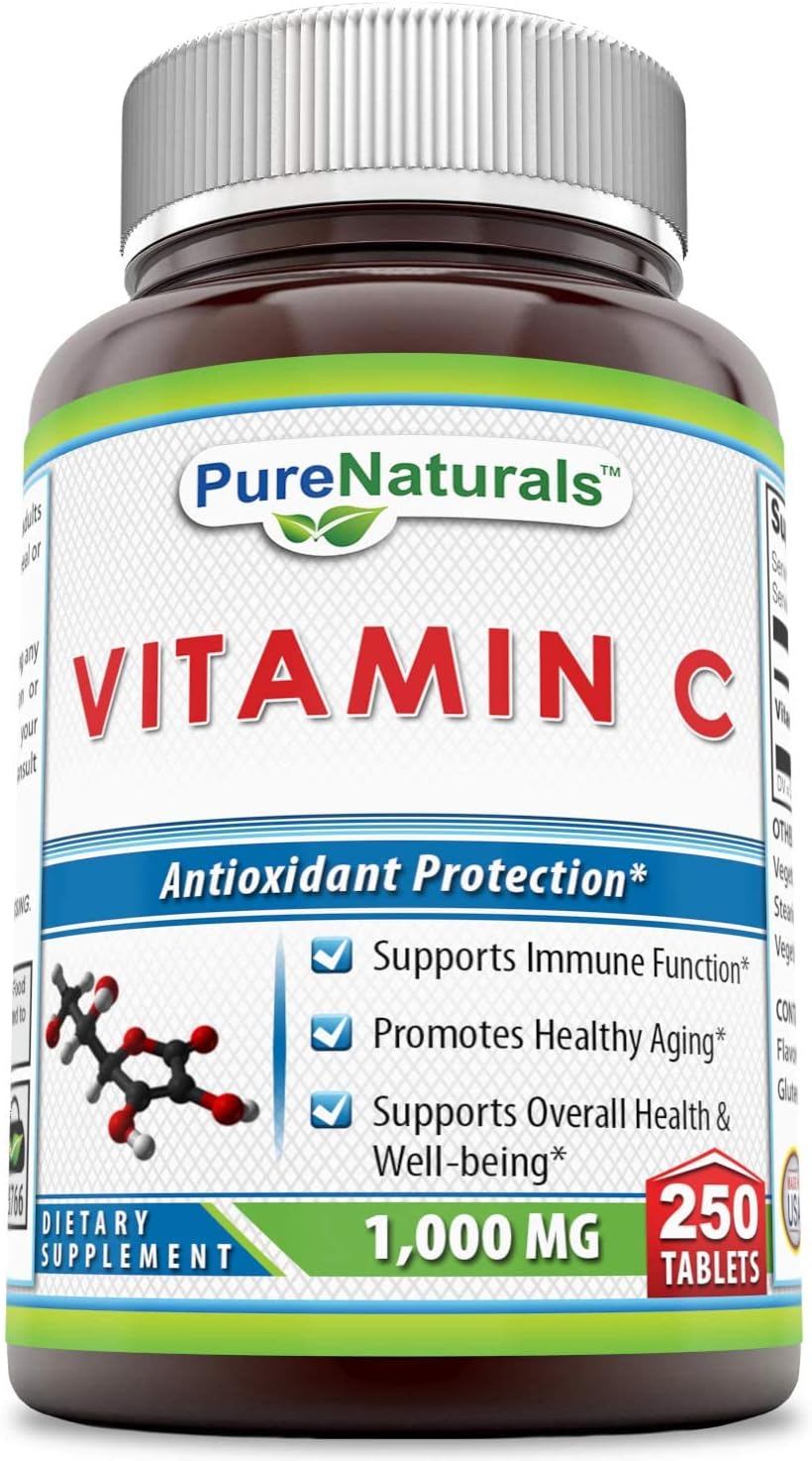 High Potency Vitamin C Tablets 1000mg - Immune System Support - Overall Health & Wellness - Anti-Aging Antioxidant - 250 Count