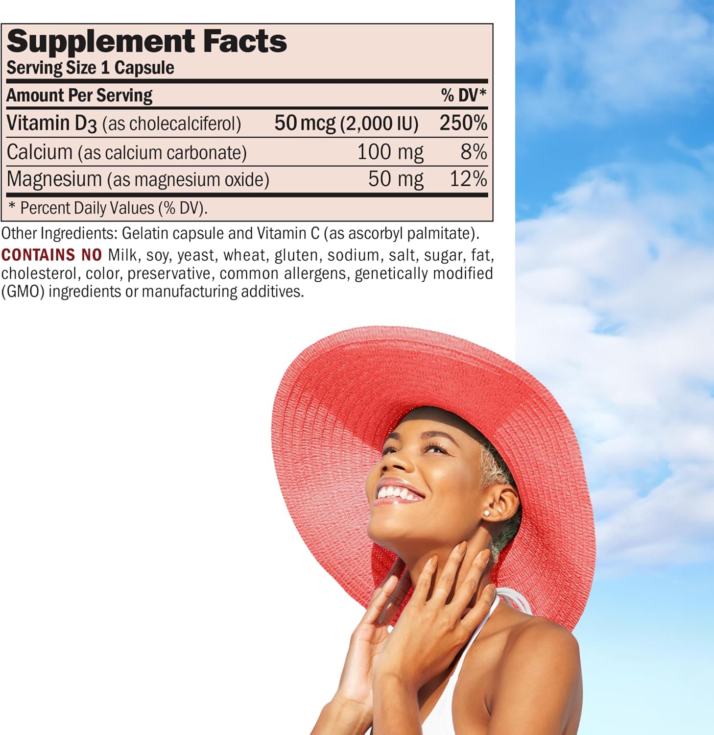 High Potency Vitamin D3 1000 IU Capsules - Supports Bone Health, Muscle Function, Immune System - Small, Easy to Swallow - 180 Count