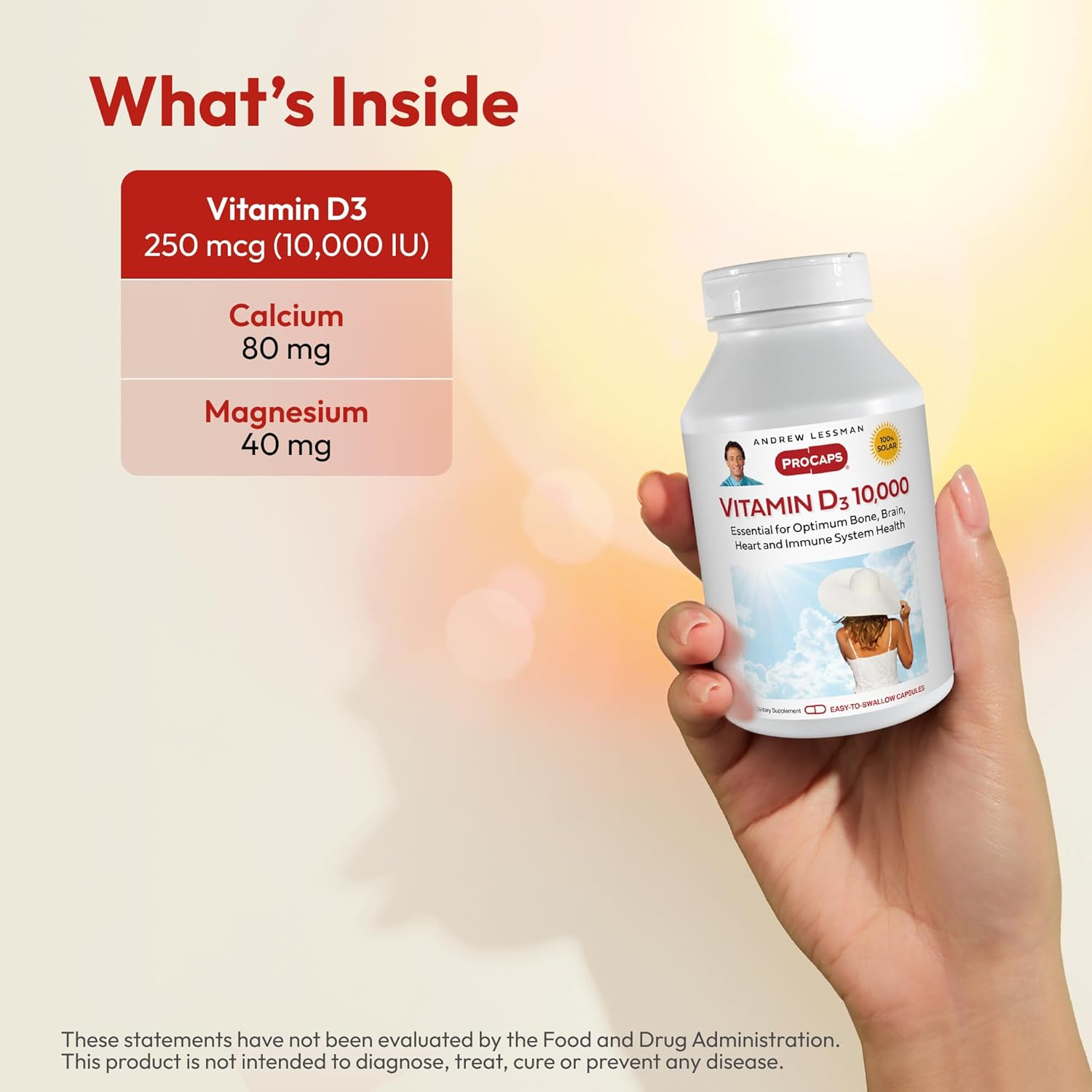 High Potency Vitamin D3 10,000 IU Capsules - Essential for Calcium Absorption, Bone and Muscle Health, Immune Support - 180 Count