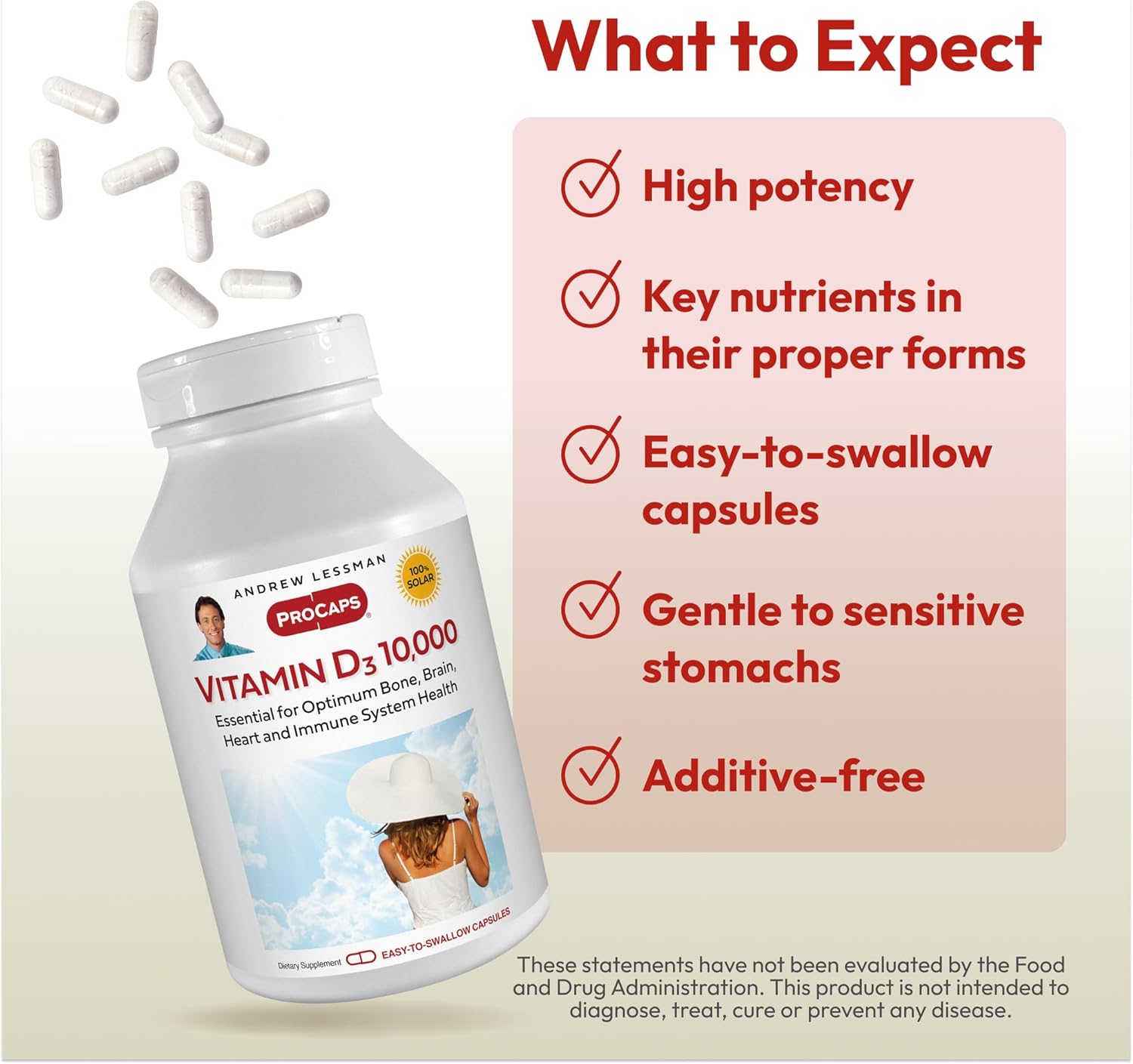 High Potency Vitamin D3 10,000 IU Capsules - Essential for Calcium Absorption, Bone and Muscle Health, Immune Support - 180 Count
