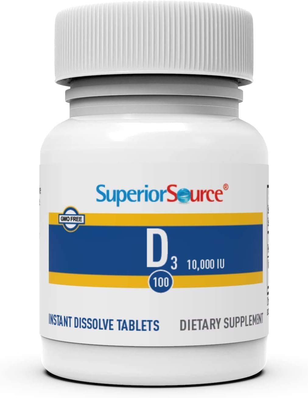 High Potency Vitamin D3 10000 IU MicroLingual Tablets - 100 Count - Supports Bone Health, Immune System, Muscle Function - Non-GMO