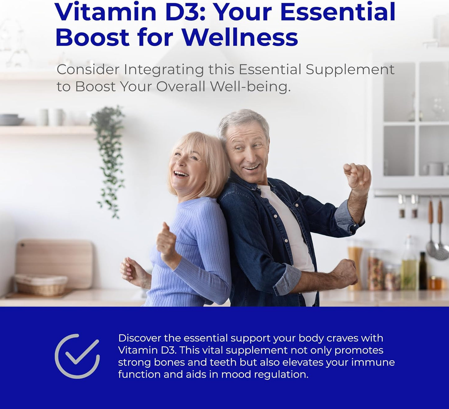 High Potency Vitamin D3 Supplement - 5000 IU for Immune, Bone, Cardiovascular Support | Mood & Muscle Boost | 120 Softgels