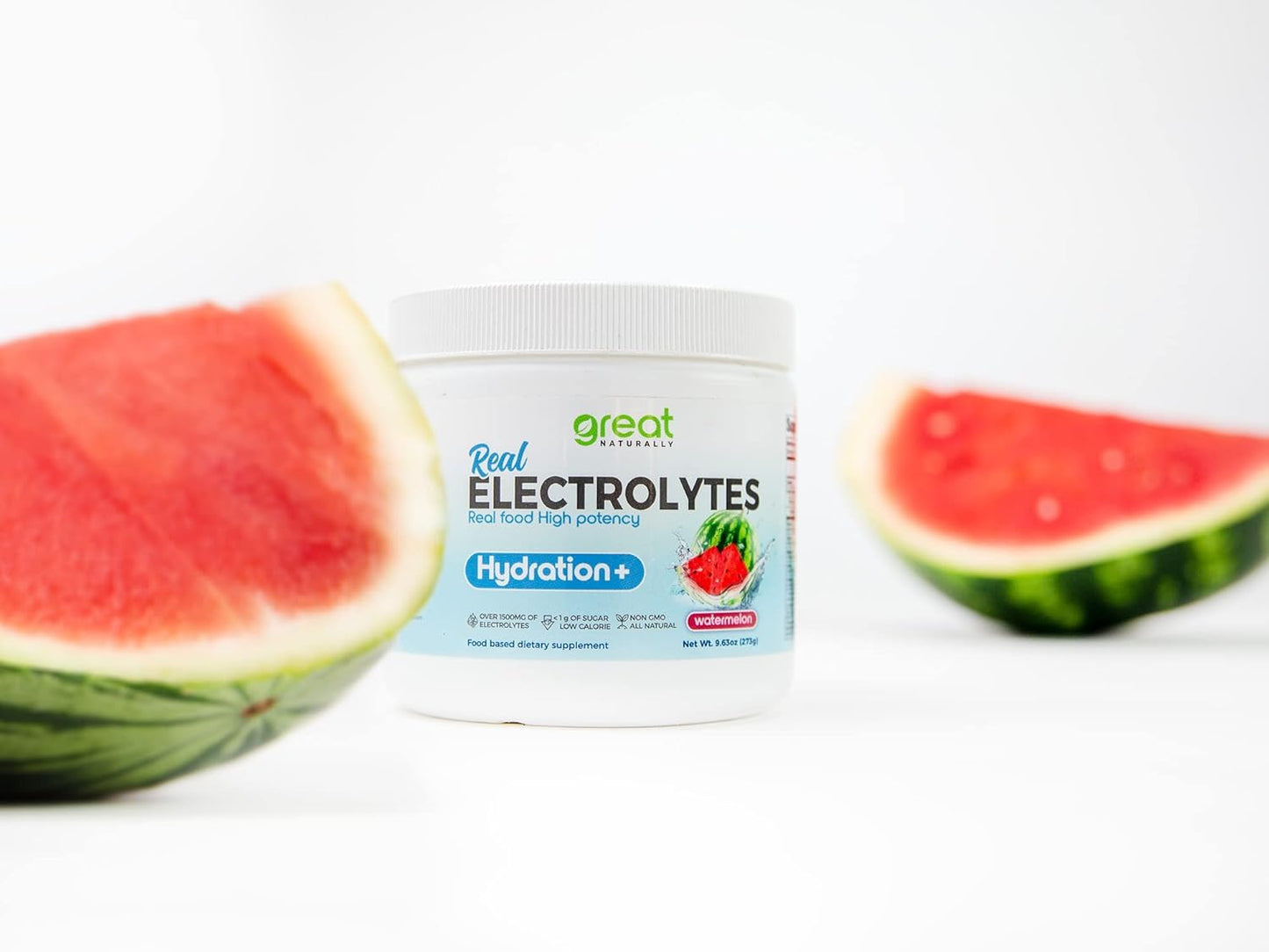 High Potency Watermelon Electrolyte Powder Mix for Hydration - 30 Servings | Natural Electrolytes with Potassium, Magnesium, Calcium | Real Food Ingredients