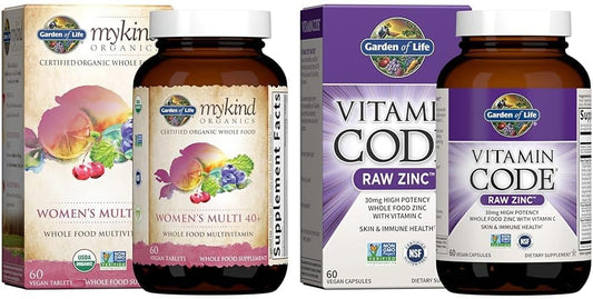 High Potency Women's Multivitamin 40+ with Zinc & Vitamin C - Vegan, Raw, Organic, 60 Tablets