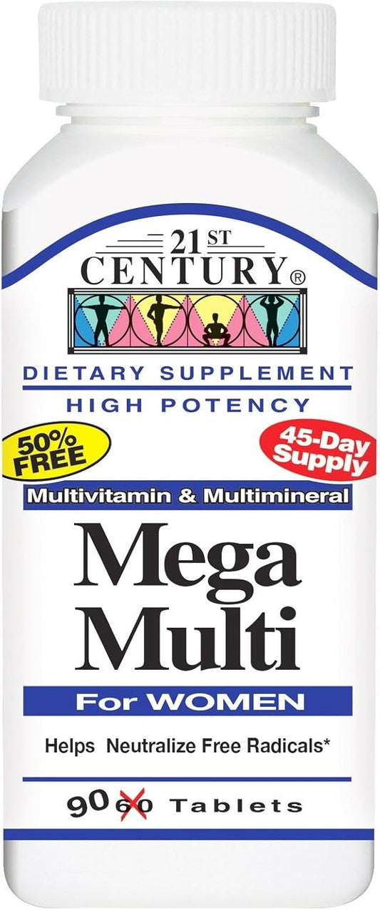 High-Potency Women's Multivitamin, 90 Tablets for 21st Century Health