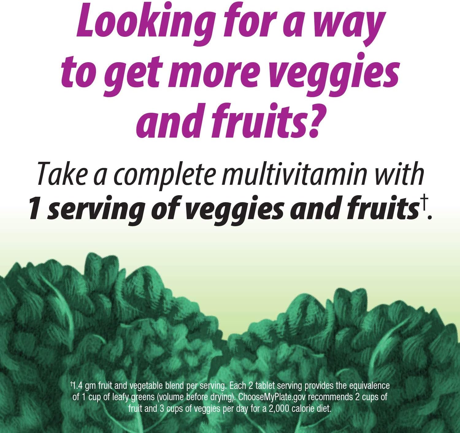 High-Potency Women's Multivitamin with B-Vitamins, 1 Serving of Veggies & Fruits, 60 Tablets by Nature's Way Alive! Garden Goodness