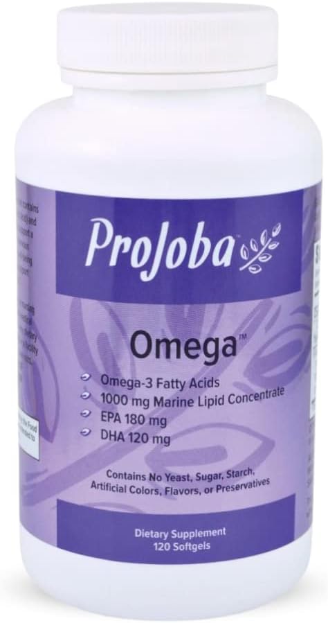 High-Potency Youngevity Projoba Omega™ Softgels - 1000mg Omega-3 with 180 EPA & 120 DHA for Brain and Heart Health - 120 Count