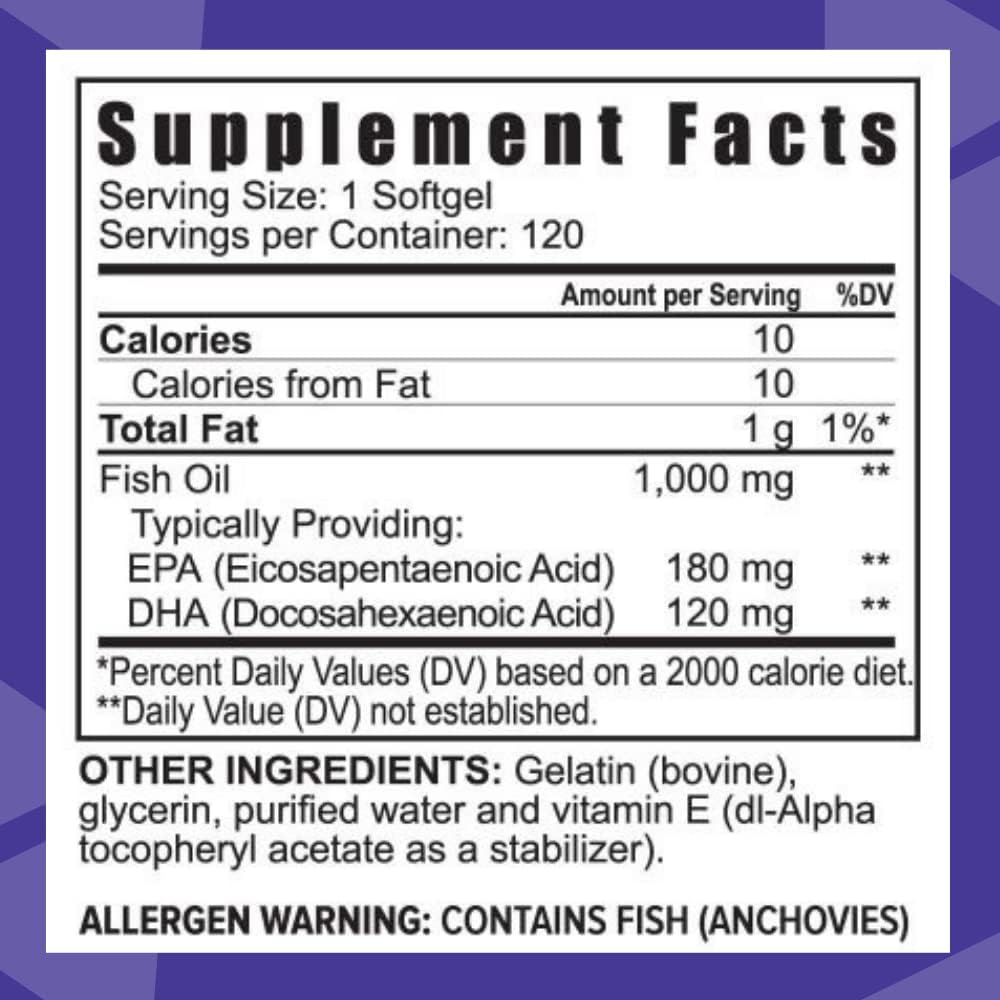 High-Potency Youngevity Projoba Omega™ Softgels - 1000mg Omega-3 with 180 EPA & 120 DHA for Brain and Heart Health - 120 Count