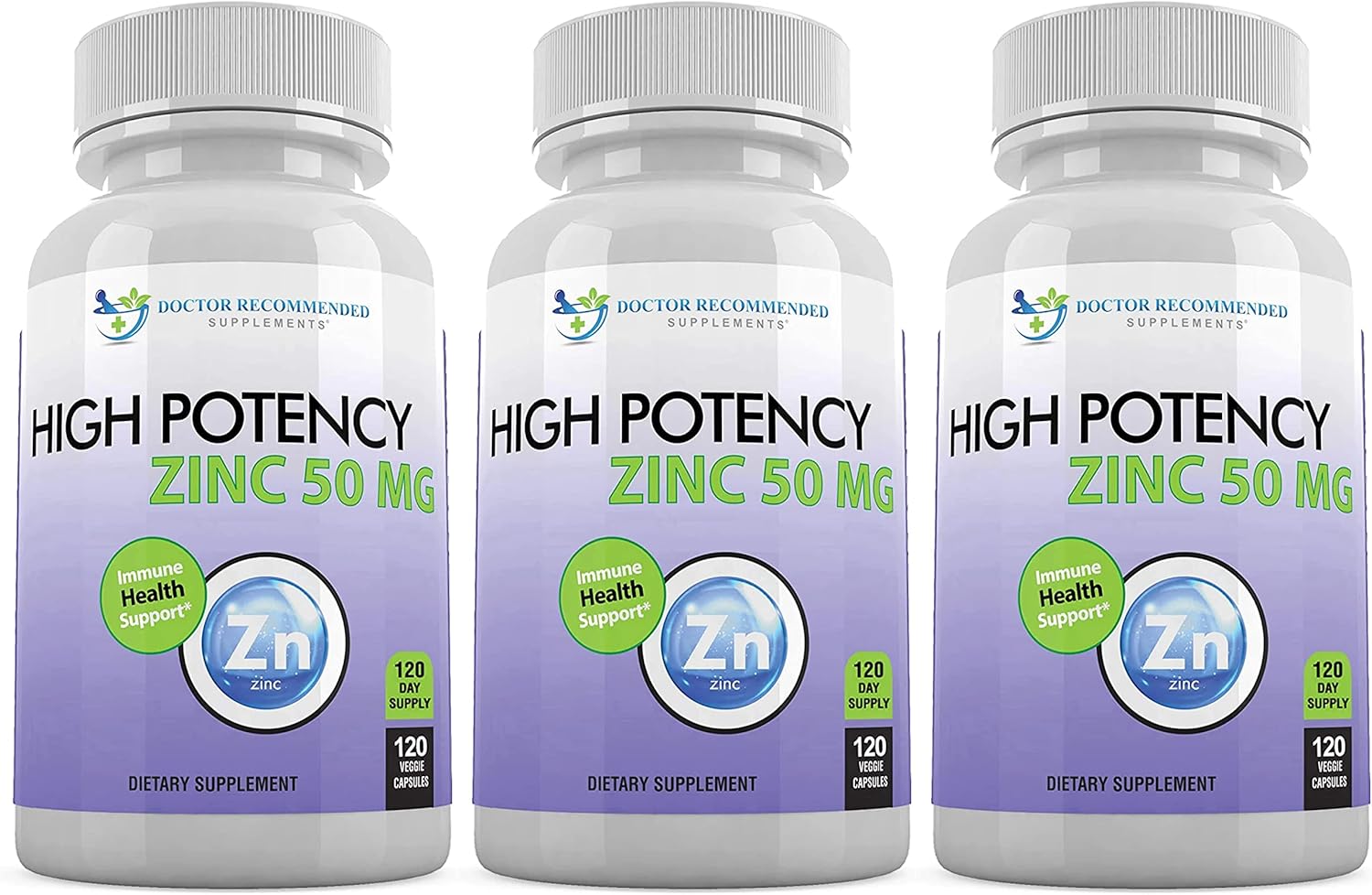 High Potency Zinc Picolinate Supplement 50mg - Doctor Recommended Immune Support for Adults and Kids - 360 Veggie Capsules - Well-Absorbed Zinc for Optimal Health