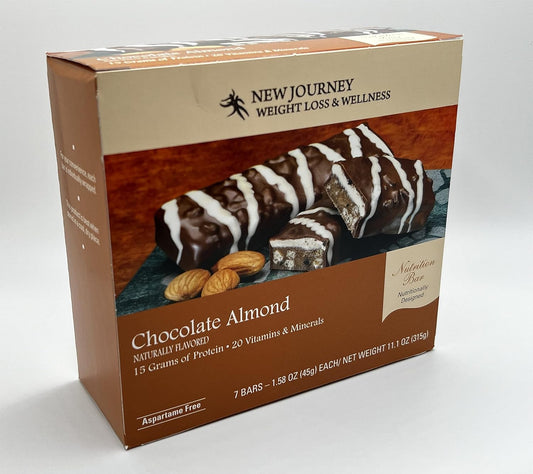 High Protein Chocolate Almond Bars for Weight Loss & Wellness - Meal Replacement (7 bars/box)