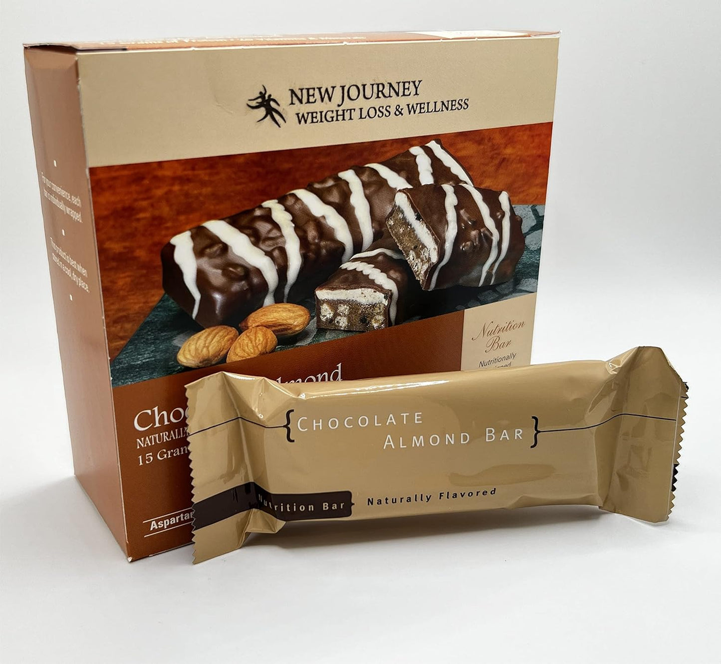 High Protein Chocolate Almond Bars for Weight Loss & Wellness - Meal Replacement (7 bars/box)
