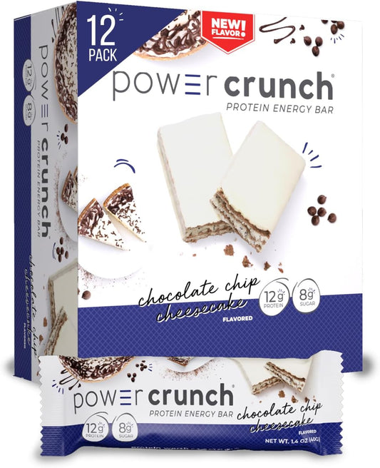 High Protein Chocolate Chip Cheesecake Wafer Bars, 1.4 oz (12 Pack) - Delicious Protein Snacks