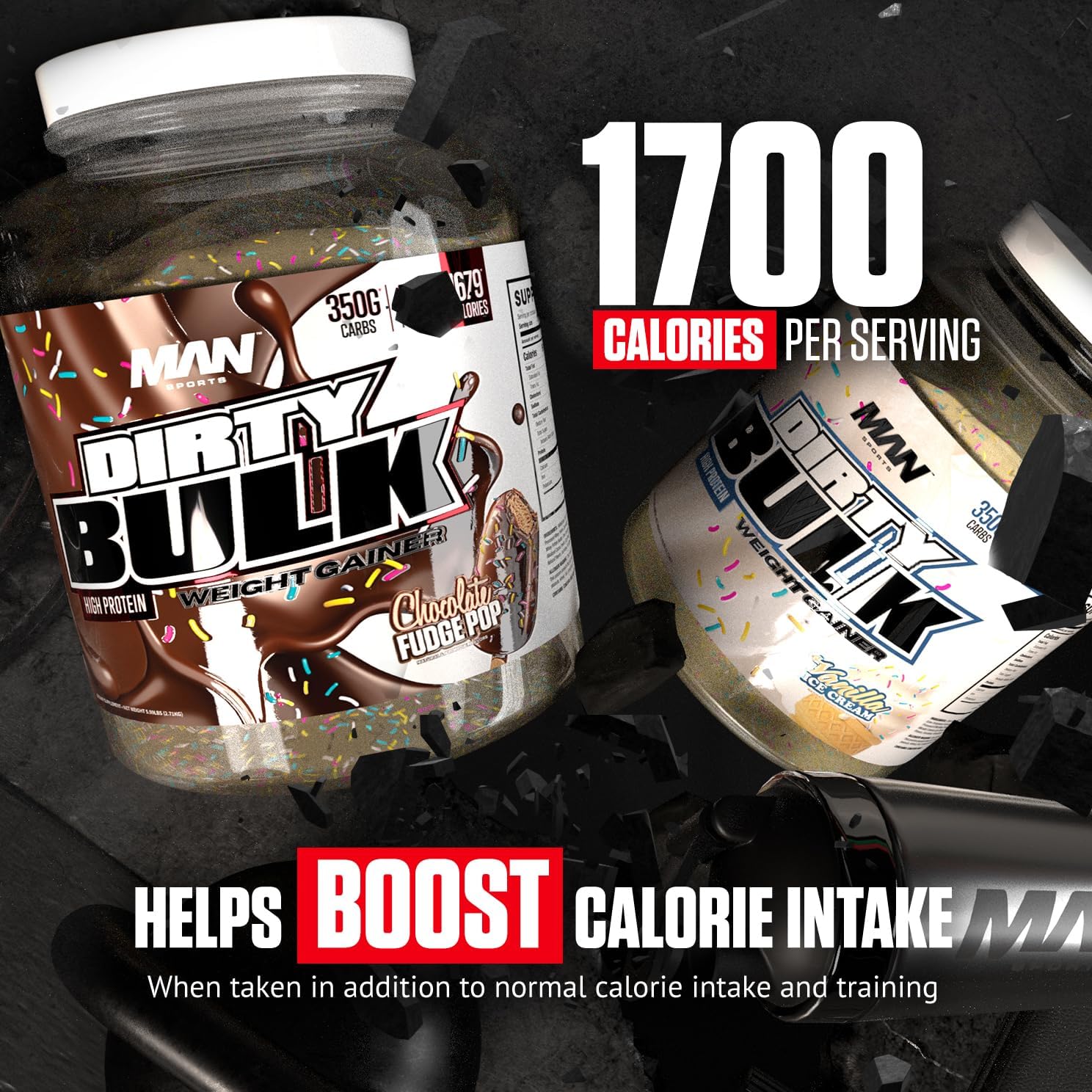 High Protein Chocolate Fudge Pop Weight Gainer Powder for Dirty Bulking - 52g Protein - Sportsman MAN Sports