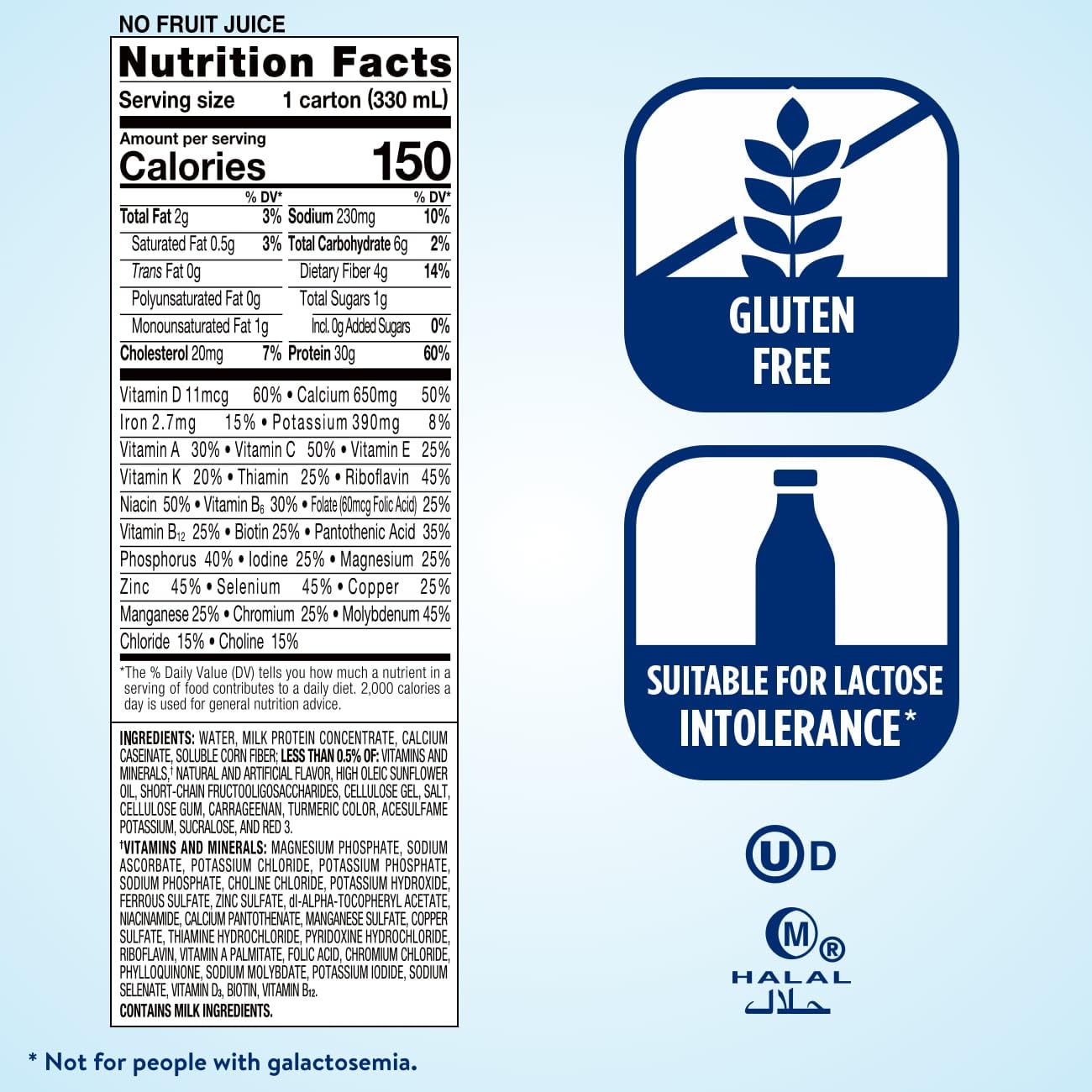High-Protein Creamy Peach Nutrition Shake 4 Pack | 30g Protein, 1g Sugar, 4g Fiber Blend