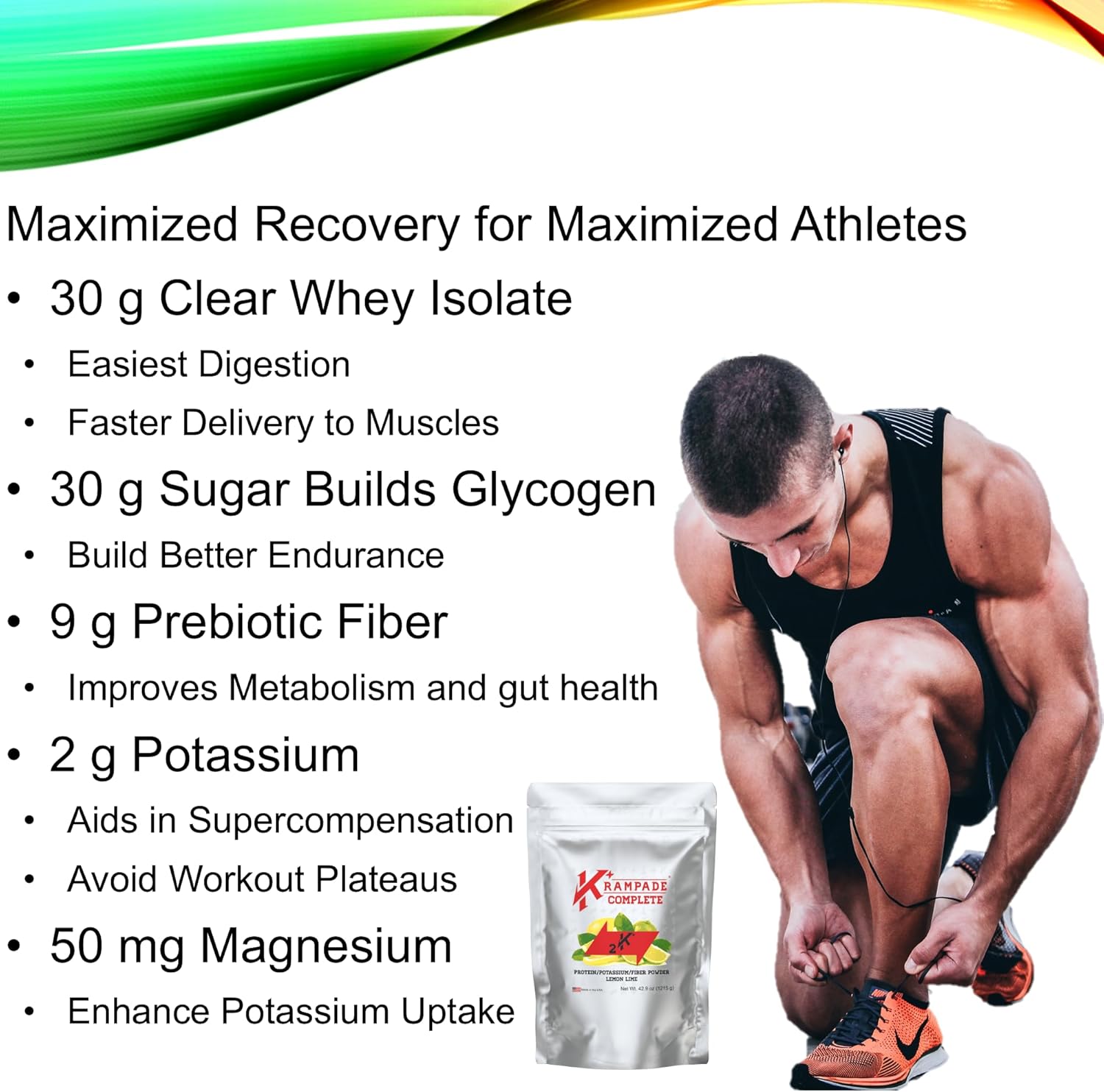 High-Protein Electrolyte Powder with Fiber, BCAAs, and Potassium | Krampade Supplement with Magnesium | Replenish Electrolytes & Boost Muscle Recovery