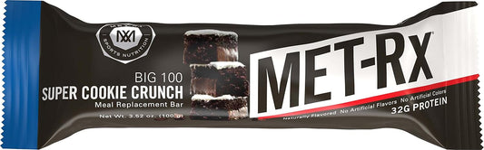High Protein MET-Rx Big 100 Colossal Super Cookie Crunch Bars - 4 Count Value Pack, Boost Energy and Muscle Support, Meal Replacement, Gluten Free