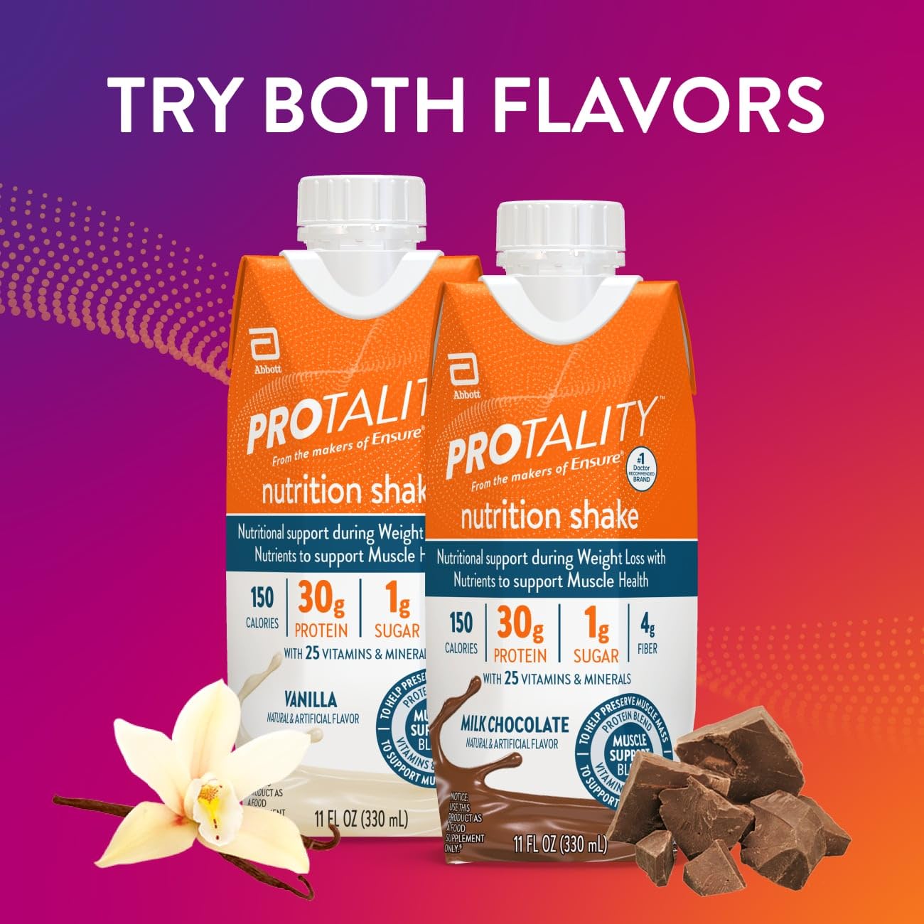 High Protein Milk Chocolate Shake for Weight Loss | 30g Protein, 1g Sugar | Muscle Health Support | 12 Pack