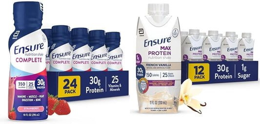 High-Protein Nutrition Shakes with 30g Protein, 350 & 150 Calories, Pack of 24 & 12