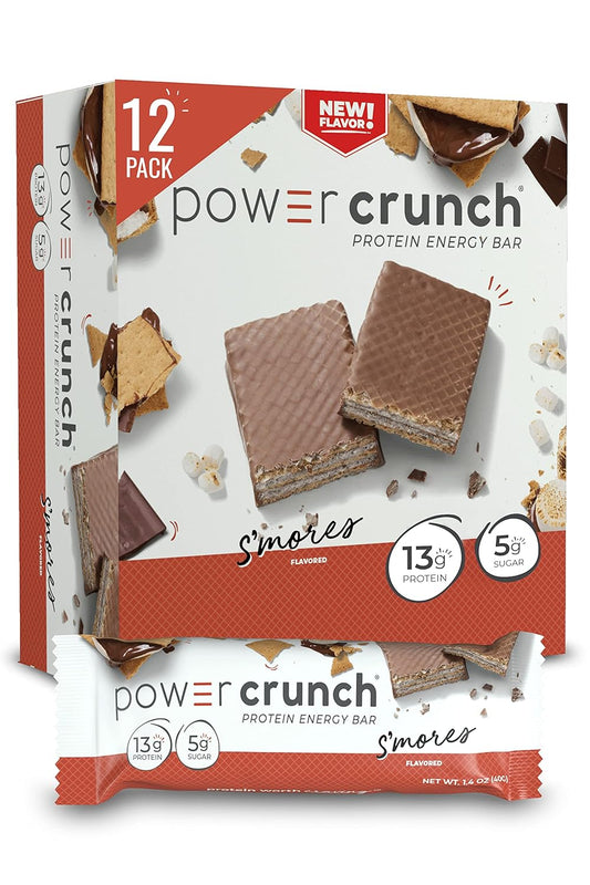 High Protein S'Mores Wafer Bars, Delicious Power Crunch Snacks, 1.4 oz Each (12 Pack)
