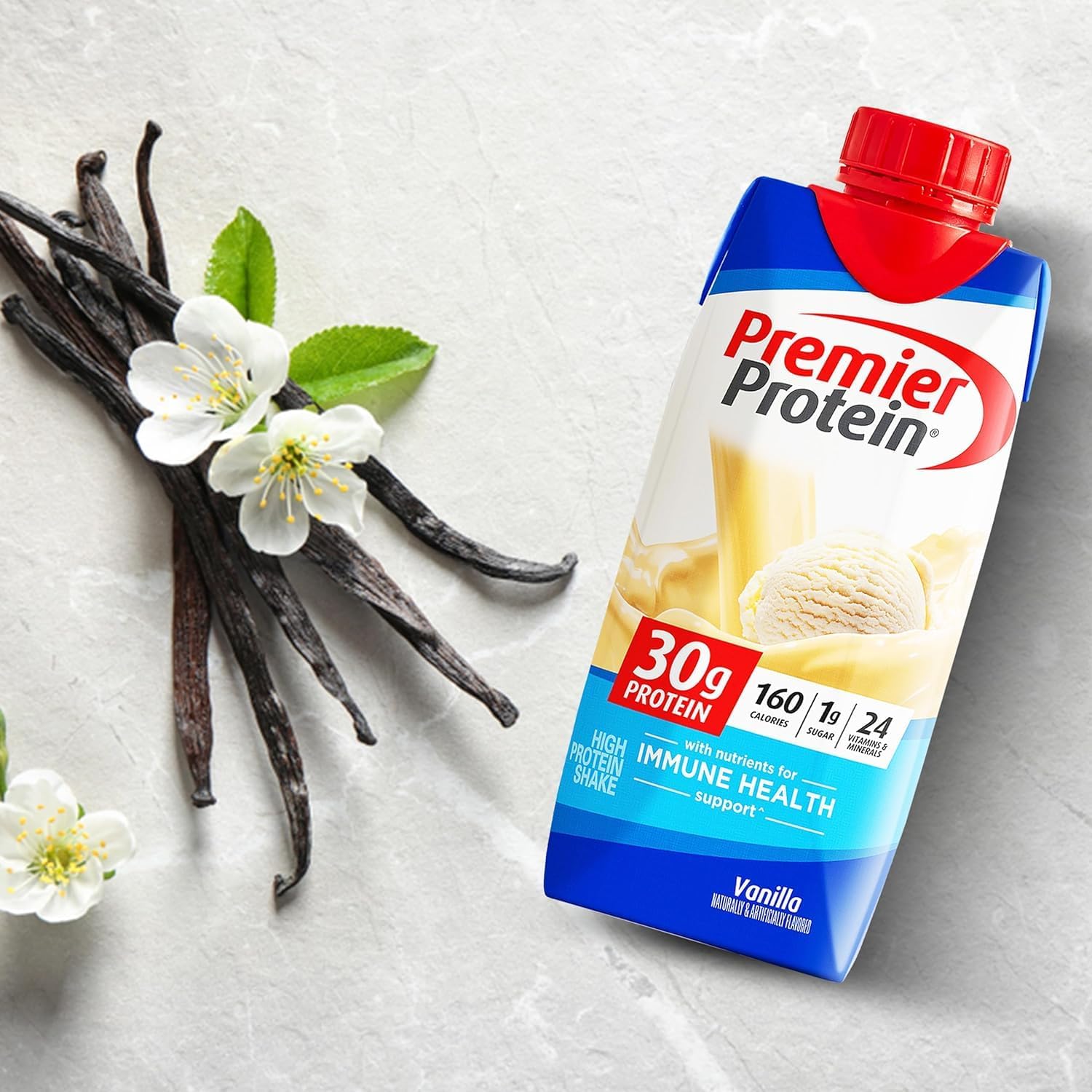 High Protein Vanilla Shake - 30g Protein, 160 Calories, 24 Vitamins & Minerals - JÁCLER Premier - Ready Set Gourmet - 1 Case (11 fl. oz, 10 pk) - Donate a Meal Program