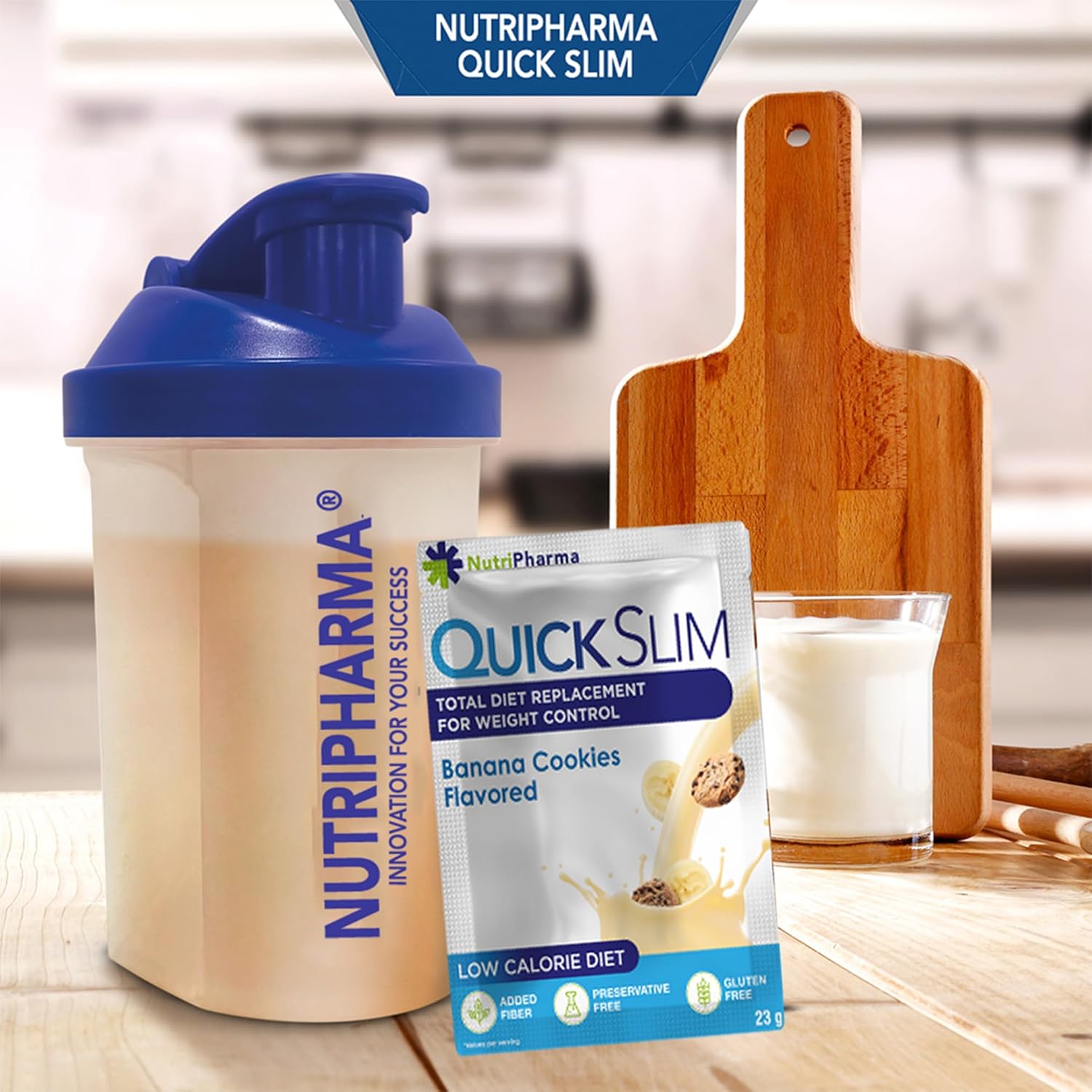 High Protein Weight Loss Shake Powder - Complete Meal Replacement for Women & Men, Low Carb, Intermittent Fasting, Keto, Gluten Free - Banana Cookies Flavor - 1 Serving