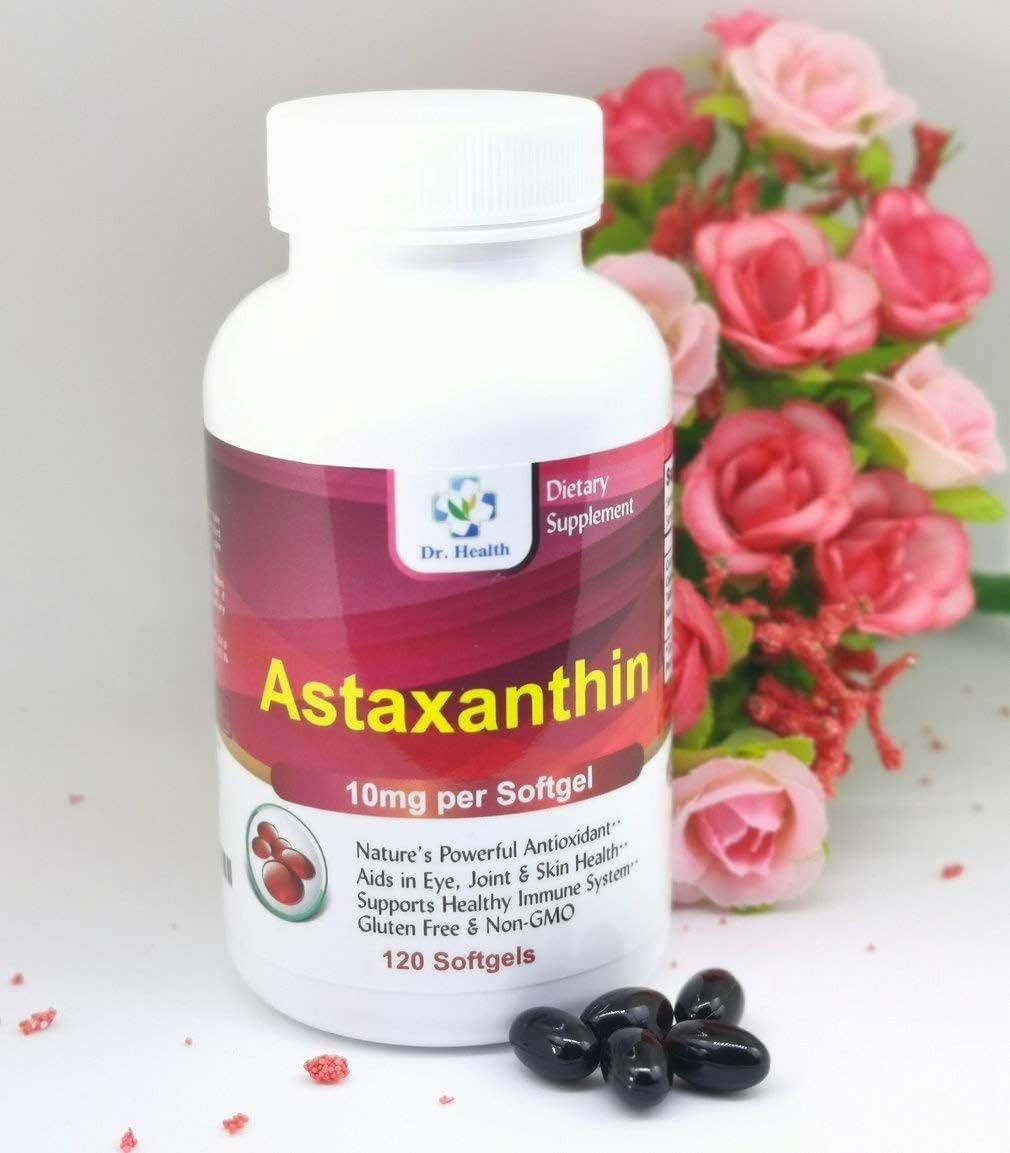 High Purity Astaxanthin 10mg Softgels - Natural Antioxidant for Eye, Brain, Joint, Skin, Heart Health - 120 Count - 4 Month Supply