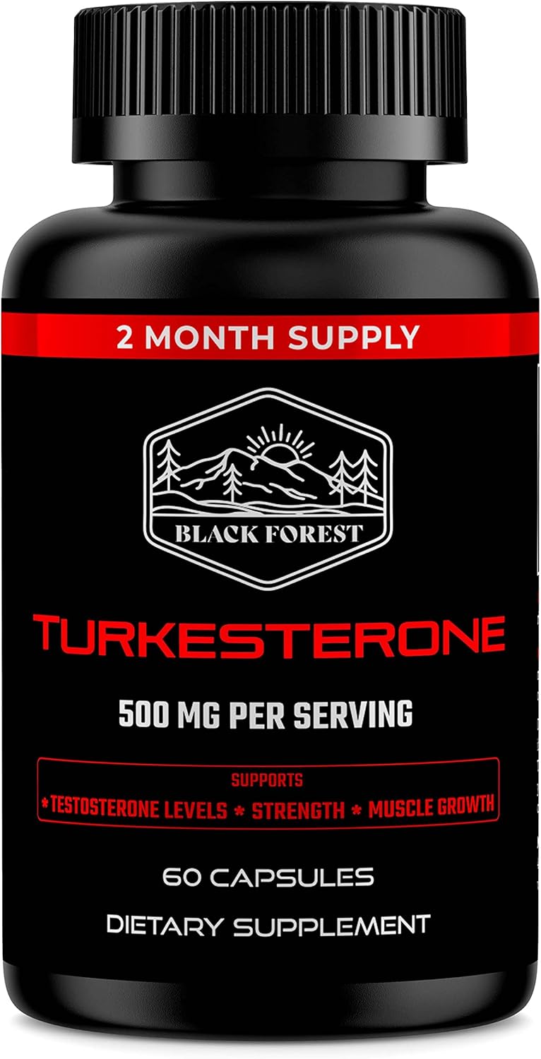 High Purity Black Forest Turkesterone Capsules - 95% Extract, 2-Month Supply, 500mg - Boost Strength & Muscle Growth like Ecdysterone