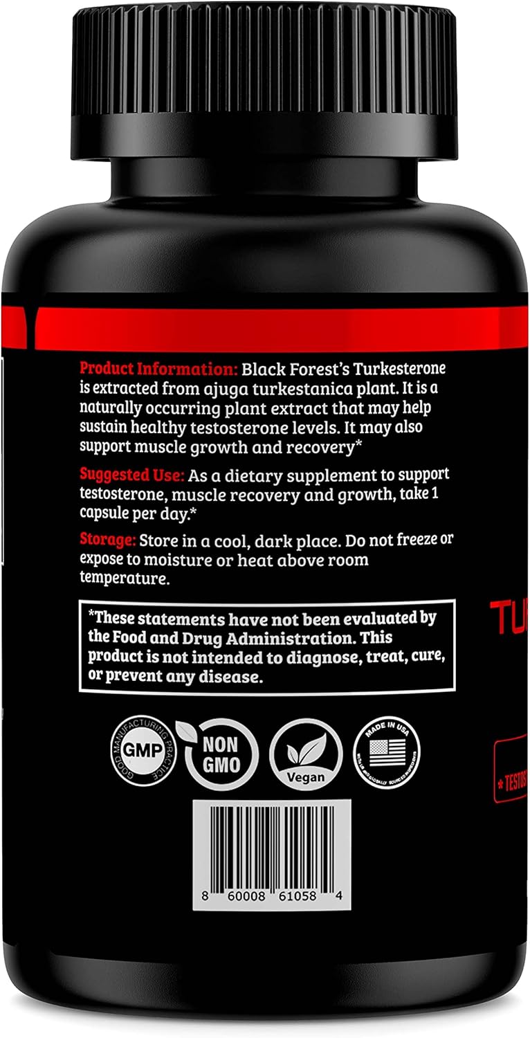 High Purity Black Forest Turkesterone Capsules - 95% Extract, 2-Month Supply, 500mg - Boost Strength & Muscle Growth like Ecdysterone