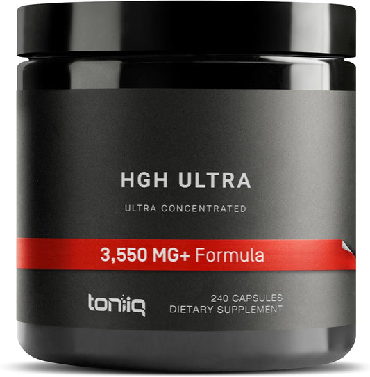 High-Purity HGH Supplements for Muscle Growth & Hormone Levels Support - 240 Count (3,550mg+) - Men & Women - Arginine, Ornithine, Lysine, Tribulus, Ashwagandha TQ