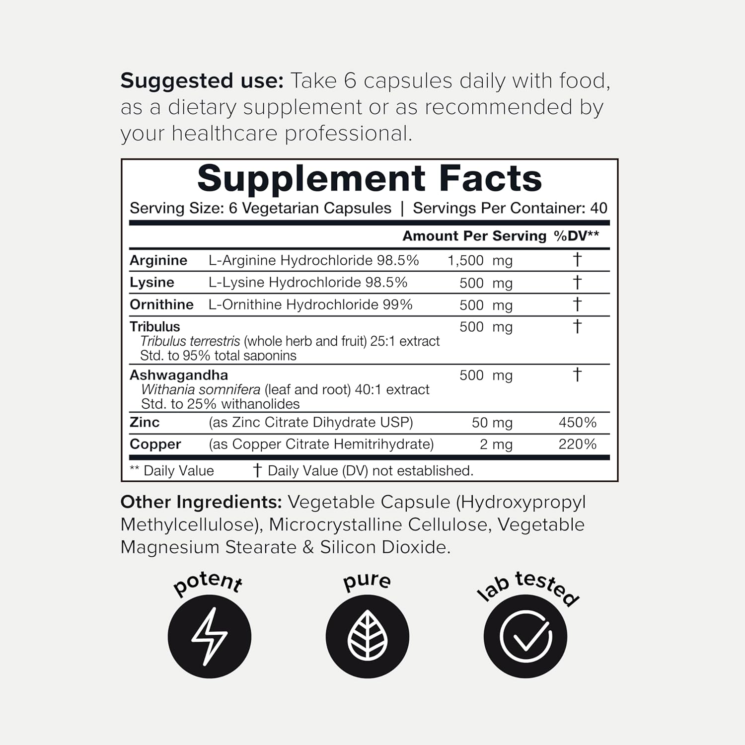 High-Purity HGH Supplements for Muscle Growth & Hormone Levels Support - 240 Count (3,550mg+) - Men & Women - Arginine, Ornithine, Lysine, Tribulus, Ashwagandha TQ