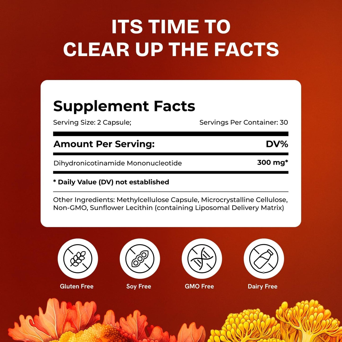 High Purity Liposomal NMNH Supplement for Anti Aging and Energy - 60 Capsules of 300mg NAD - Resurrected Health Formula