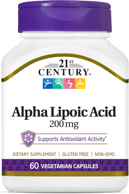 High-Quality 21st Century Healthcare Alpha Lipoic Acid 200mg, 60 Vegetarian Capsules