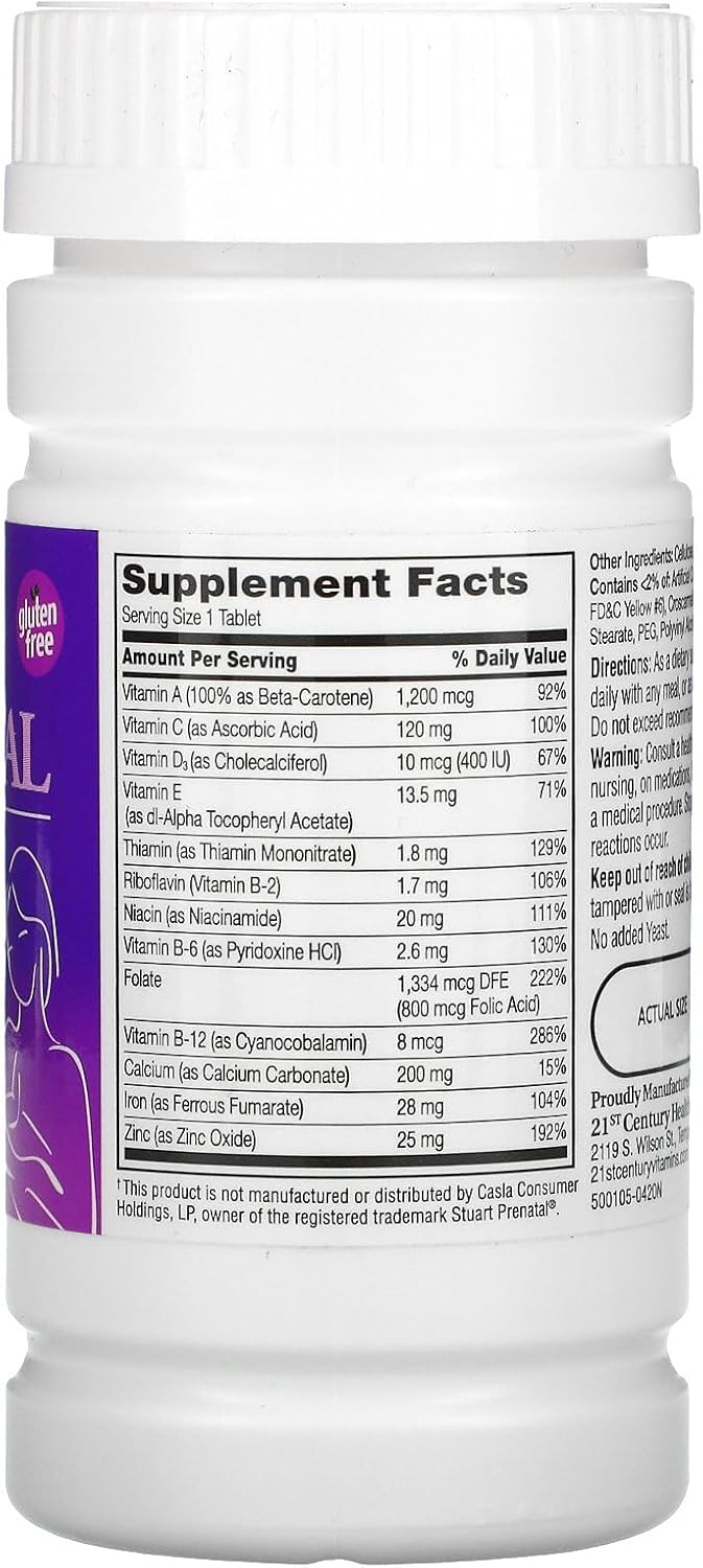 High-Quality 21st Century PreNatal Multivitamin Tablets - 60 Count